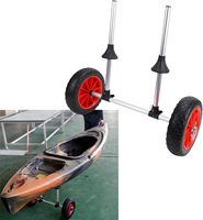 Chariot de transport pliable pour bateau et kayak, avec roues anti-crevaison pour le transport de bateaux sur sable, plage et lac