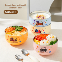 Bol en acier inoxydable 316, bol à riz et à soupe à double paroi résistant aux chocs, ensemble de boîtes à lunch