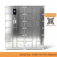 Armario para Empleados de Acero Inoxidable de 24 Puertas con Sistema de Escaneo WeChat