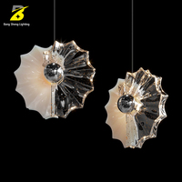Luminaire de plafond LED en verre cascade Bang Sheng - Décoration florale artistique pour les espaces commerciaux haut de gamme