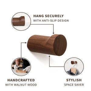 Crochets muraux en bois, design minimaliste rond, installation facile pour sacs derrière les portes ou sur les murs - Product Image 6
