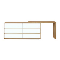 Armoire de rangement multifonctionnelle en bois massif, moderne, avec 6 tiroirs réglables, pour salon, chambre, école