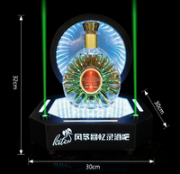 Présentoir LED pour Bouteilles avec Miroir Infini, Vitrine pour Bouteilles de Whisky et Vin en Fer Forgé, Rechargeable pour Bar, KTV, Boîte de Nuit