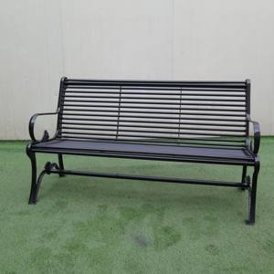 Садовая скамейка чугунная ножка со стальной трубой стул сиденье металлическое уличное скамейчное кресло на продажу - Product Image 2