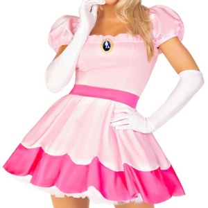 Disfraz de Princesa Rosa para Mujer 2025, Disfraz de Halloween para Adultos Inspirado en Videojuegos, Lindo Vestido de Princesa Rosa - Product Image 1
