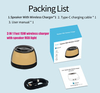 Support de téléphone intelligent tendance de qualité supérieure AFY Prime, chargeur sans fil 15W à charge rapide, lampe RGB, haut-parleur, chargeur de téléphone portable.