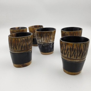 Verre en corne naturelle sculpté et fabriqué à la main en gros de qualité supérieure personnalisé pour l'eau de bière pour la maison Restaurant Hôtel de l'Inde - Product Image 2