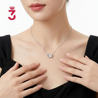 Collar con Colgante de Moissanita en Forma de Corazón Romántico, Plata de Ley S925, Cadena de Cable con Piedra Tallada en Corazón, Regalo para Mujer