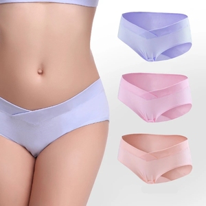 <span class=keywords><strong>Lot</strong></span> de sous-vêtements en coton pour femmes enceintes, culottes courtes de maternité à taille basse en forme de U, vêtements de grossesse - Product Image 4