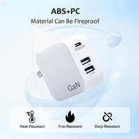 Cargador GAN 65W de carga rápida PD3.0, cargador USB PD rápido para Macbook IPhone12 Samsung