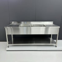 Table de préparation en acier inoxydable 304 avec évier pour restaurant, prix usine, résistante à la corrosion chimique