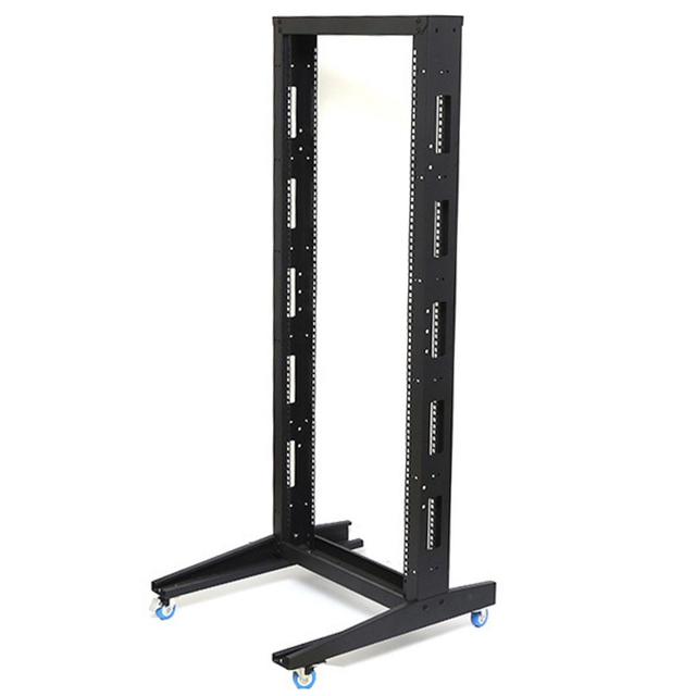 42U Heavy-Duty Open Server Rack with Wheels, All-Metal 19" Network Data Cabinet & Multipurpose Art Drying Rack