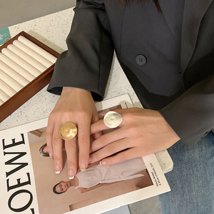 Mode Gold Silber Farbe Öffnungs ring für Frauen Männer Großer breiter Ring Hip Hop Punk Fingerringe Einfacher Boho Schmuck - Product Image 2