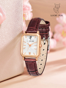 Hot Sale Luxury Women's Quartz <b>Watches</b> Rose Gold Square Alloy <b>Case</b> Clock Roman Numeral Display Wristwatches - Product Image 3