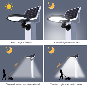 56 leds xoay UFO năng lượng mặt trời tường ánh sáng 500lm, cảm biến chuyển động PIR, 3 chế độ chiếu sáng, IP65, 3-5 đêm, bảng điều khiển bên ngoài lựa chọn - Product Image 6