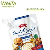 Pochettes souples personnalisées de 5 L pour sauce mayonnaise de qualité alimentaire avec bec verseur et poignée, sachet de recharge en aluminium anti-fuite Doypack