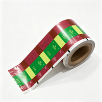 Rouleau de film en papier kraft de qualité alimentaire, kraft blanc AL CPP, motif à blocs de couleurs vives pour bonbons, biscuits, machine d'emballage VFFS