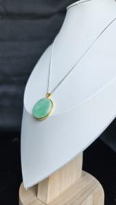 Collier Pendentif en Jadeite Type Paradis, Best-Seller, Chaîne Plaqué Argent 925, Certifié NGTC, Unisexe, Polyvalent, Décontracté et Élégant - Product Image 2