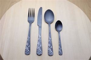 Juego de comedor de mesa chapado en oro de alta calidad Cubiertos de cobre de cubiertos de acero inoxidable - Product Image 4