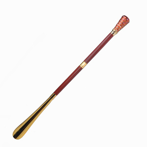 Woodenshoehorn de haute qualité hôtel chaussures de placage en métal chausse-pied cadeau d'anniversaire chausse-pied - Product Image 3
