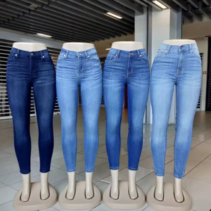 <span class=keywords><strong>Jeans</strong></span> Cargo a <span class=keywords><strong>Vita</strong></span> Alta Elasticizzati da <span class=keywords><strong>Donna</strong></span> con Buchi al Ginocchio, Stile Estivo, Vendita all'Ingrosso - Product Image 2