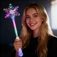 Baguette lumineuse de Noël en gros, ABS, à piles, motif flocon de neige, étoile, pour fêtes, événements, en vrac