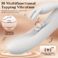 Vibrateur Lapin Double Moteur Point G 10 Modes de Vibration et 10 Modes de Tapotement Stimulateur Clitoridien en Silicone Jouet Sexuel Adulte pour Femme