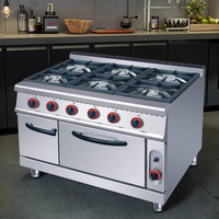 Oven Gas 6 Tungku Kustom Grosir, Penghangat Makanan untuk Katering Komersial, Sumber Daya Listrik Berkualitas Tinggi, Kaca