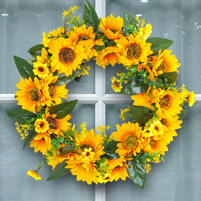 Lente Zomer Krans Kunstmatige Deur Krans, Bloem Lente Krans For Voordeur Raam Muur Opknoping, Vier Seizoenen Krans Helderder For Binnen Buiten For Bruiloft Festival Huis Tuin Decor (Color : 4, Size