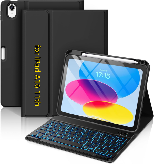 Luxury Folio Cover with Pencil Holder for iPad  A16 11th 10th 10.9 Inch Shockproof Tablet Cover With Keyboard