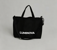 Bolsa de Lona Plegable con Estampado de Letras Grandes Personalizada, Bolsa de Mensajero Cruzada para Mujer