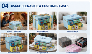 Emballage de Noël personnalisé avec 7 tiroirs individuels, boîte-cadeau de calendrier de l'avent en papier écologique, assemblage artisanal - Product Image 5