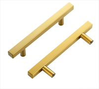 Poignées carrées modernes et minimalistes en acier inoxydable réglables pour armoires de cuisine, commodes, penderies et tiroirs – Durables et faciles à installer pour la chambre