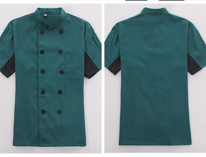2024 manches courtes mode Chef uniforme élastique coton noir Chef veste logo personnaliser Chef vêtements - Product Image 4