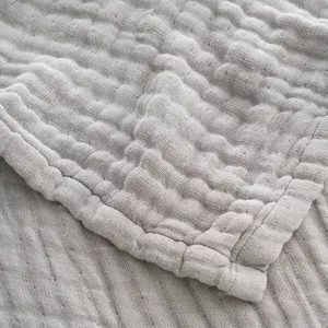 Gauze All Season Lightweight Throw Blanket 100% Muslin Soft Blanket Oversized 120inch Organic Camping Cotton King Bed Blanket