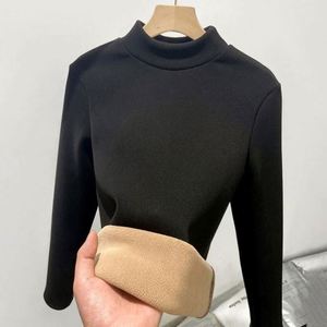 Pull en maille à col roulé pour femme, coupe classique, décontracté, uni, avec dentelle, chaud et anti-boulochage, manches longues, printemps, automne, hiver - Product Image 2
