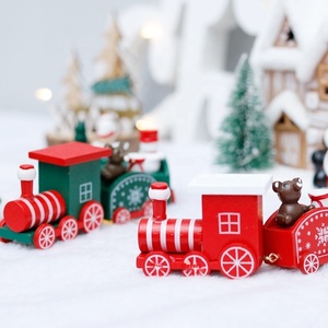 New Wooden <b>Train</b> Christmas Decorations Festive Desktop Ornaments for Kids Holiday Gifts - Product Image 2