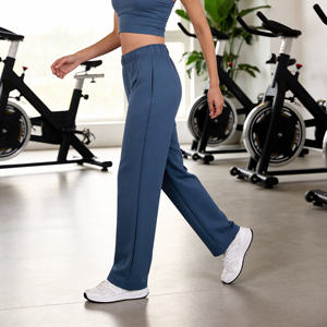 Pantalones Deportivos Casuales de Cintura Alta para Mujer, Pantalones de Entrenamiento, Joggers de Pierna Ancha para Correr y Hacer Ejercicio - Product Image 3