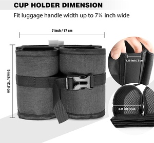 Portabicchieri da viaggio per bagagli personalizzati di fabbrica adatto a tutte le maniglie per valigie portabicchieri per bevande a mano libera - Product Image 2