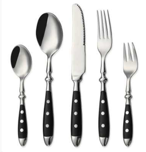 Ensemble de couverts en acier inoxydable avec manche en bois bakélite de style européen, couteau, fourchette et cuillère durables pour les fêtes - Product Image 5
