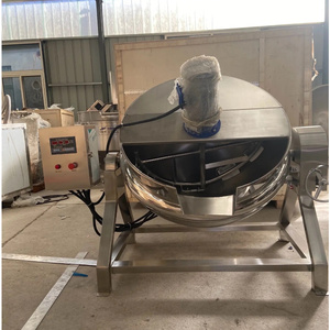 Bollitore a vapore 500l SUS304 motore inclinabile per la fabbrica di olio da cucina <span class=keywords><strong>e</strong></span> salsa per Pasta 20% bollitura più veloce - Product Image 1