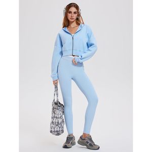 Womens <b>Zip</b> <b>Up</b> Hoodie <b>Cropped</b> Sweatshirt Long Sleeve Hooded Workout Jacket Y2K Casual Coat Breathable Knitted Spandex Polyester - Product Image 5