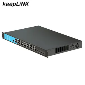 L2 L3 Switching 24 Port Managed Network Ethernet Switch 4 Gigabit Combo With 24 Port 10 100 1000 PoE PoE+ AC Power Supply