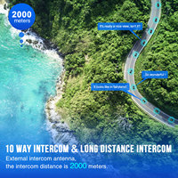 FX8 Pro interkom helm sepeda motor 10 pengendara, Headset Bluetooth 2000M untuk helm sepeda motor