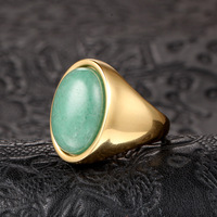 Bague minimaliste en acier inoxydable unisexe, forme ovale, pierre œil de tigre, très vendue