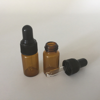 Flacon compte-gouttes vide en verre de couleur ambre, bouteille d'huile essentielle, pour gouttes de liquide, de 3ml, ml