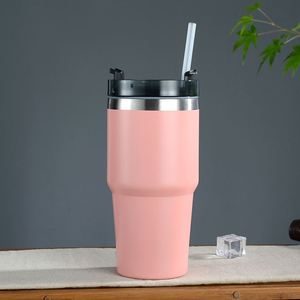 Gobelet de voyage isotherme pour voiture 20oz 30oz en acier inoxydable avec couvercle, paille et base antidérapante pour la conduite quotidienne - Product Image 3
