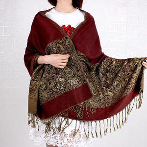 Factory Direct Tassel <strong>Pashmina</strong> for Women Customizable Ethnic Retro Shawls Elegant Party Tippet <strong>Scarves</strong> With <strong>Paisley</strong> Prints - Product Image 3