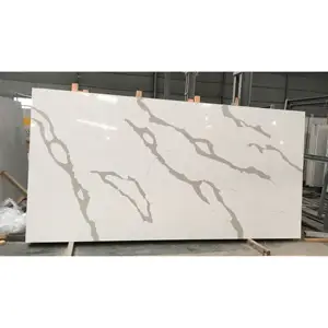 Novo Design Artificial mármore olhar Calcutá Calacatta quartzo laje para cozinha bancadas