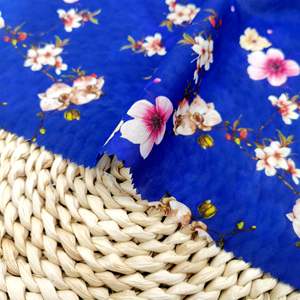 Haute qualité bleu Floral Design populaire coton numérique imprimé Phoplin robe <span class=keywords><strong>tissu</strong></span> pour fille enfants vêtements - Product Image 2